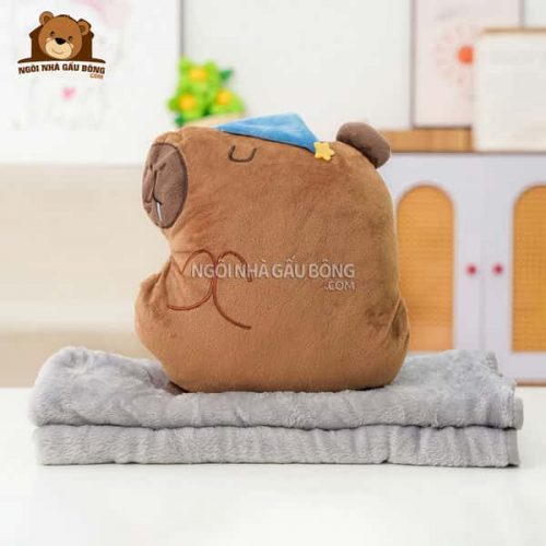 Gối Chăn Mền Capybara Tay Thêu