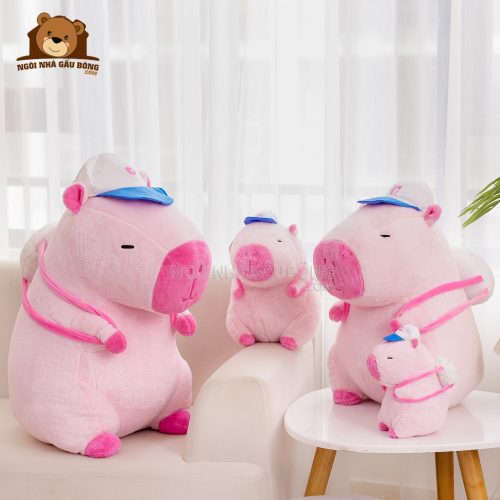 Chuột Capybara Hồng Đeo Bóng