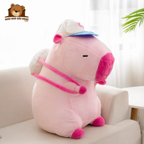 Chuột Capybara Hồng Đeo Bóng