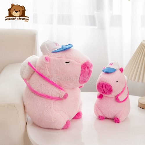 Chuột Capybara Hồng Đeo Bóng