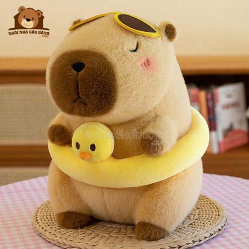 Gấu Bông Capybara Đeo Phao Vịt