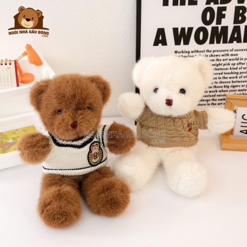 Gấu Bông Teddy Lông Xù Áo Len