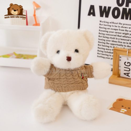 Gấu Bông Teddy Lông Xù Áo Len