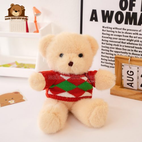 Gấu Bông Teddy Lông Xù Áo Len