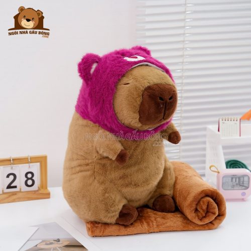 Gối Chăn Mền Chuột Cappybara Cosplay Gấu Dâu Lotso