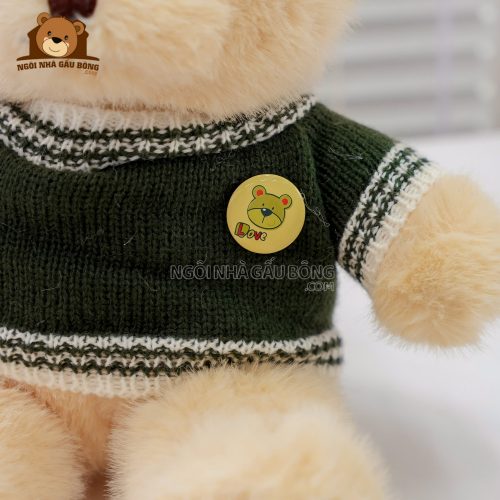 Gấu Bông Teddy Áo Nỉ Tag Tròn