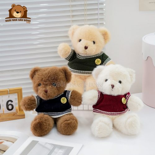 Gấu Bông Teddy Áo Nỉ Tag Tròn