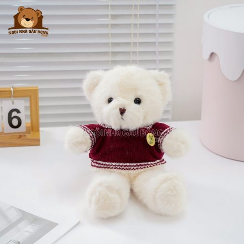 Gấu Bông Teddy Áo Nỉ Tag Tròn