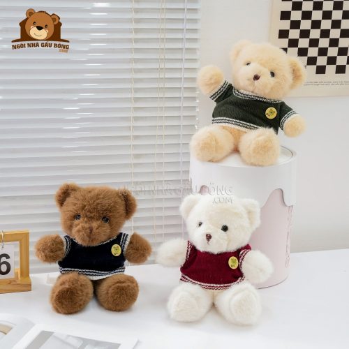 Gấu Bông Teddy Áo Nỉ Tag Tròn