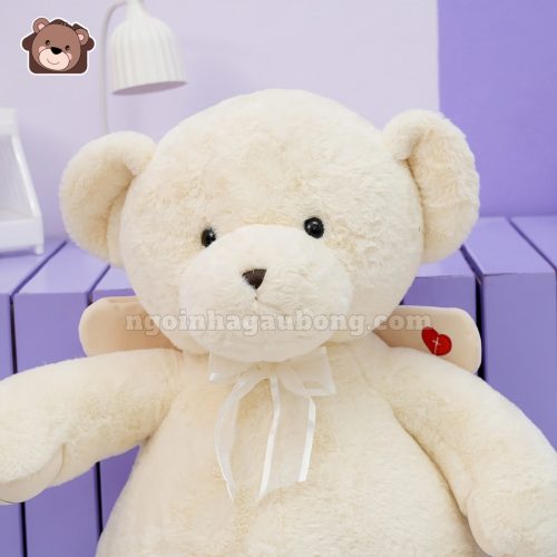 Gấu Bông Teddy Thiên Thần Trắng Đeo Nơ