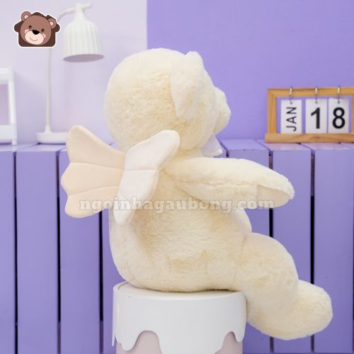 Gấu Bông Teddy Thiên Thần Trắng Đeo Nơ