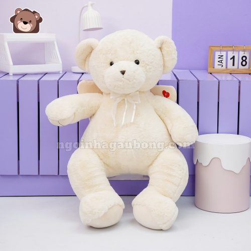 Gấu Bông Teddy Thiên Thần Trắng Đeo Nơ