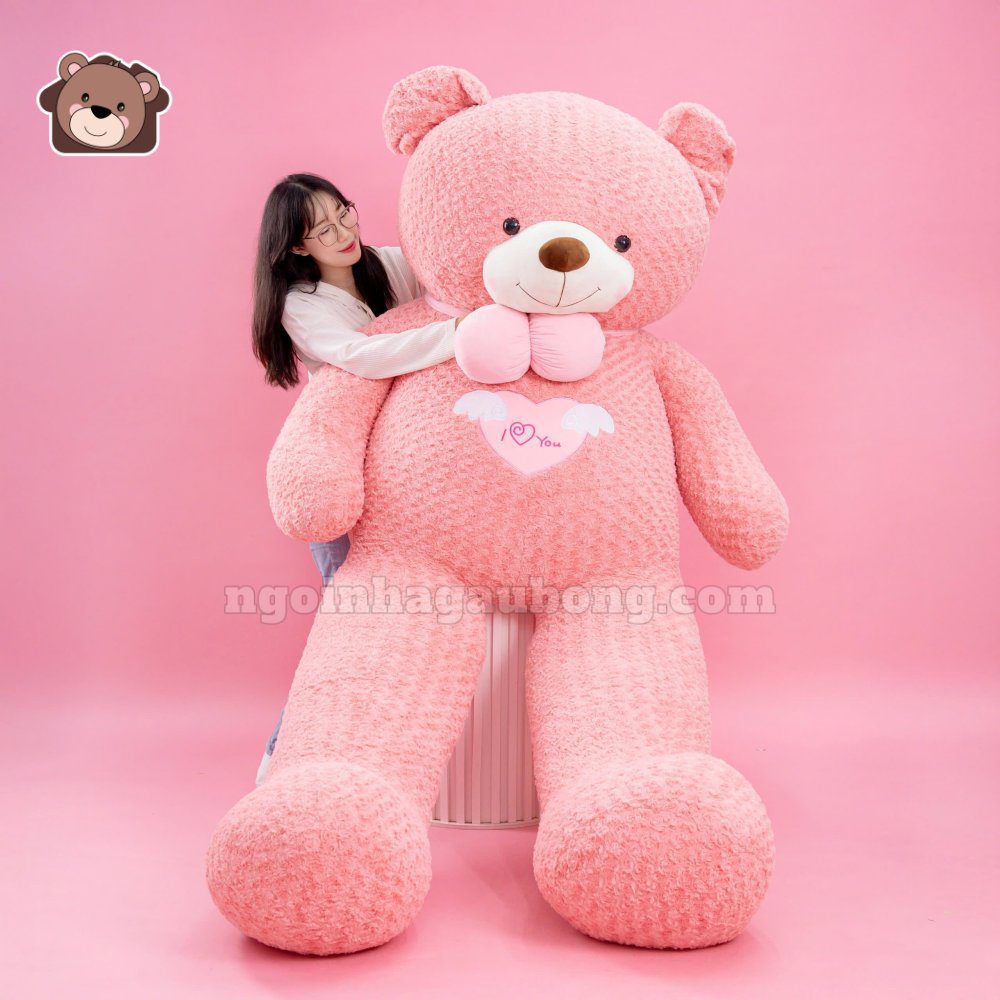 Gấu Bông Teddy Angel Hồng Khổng Lồ
