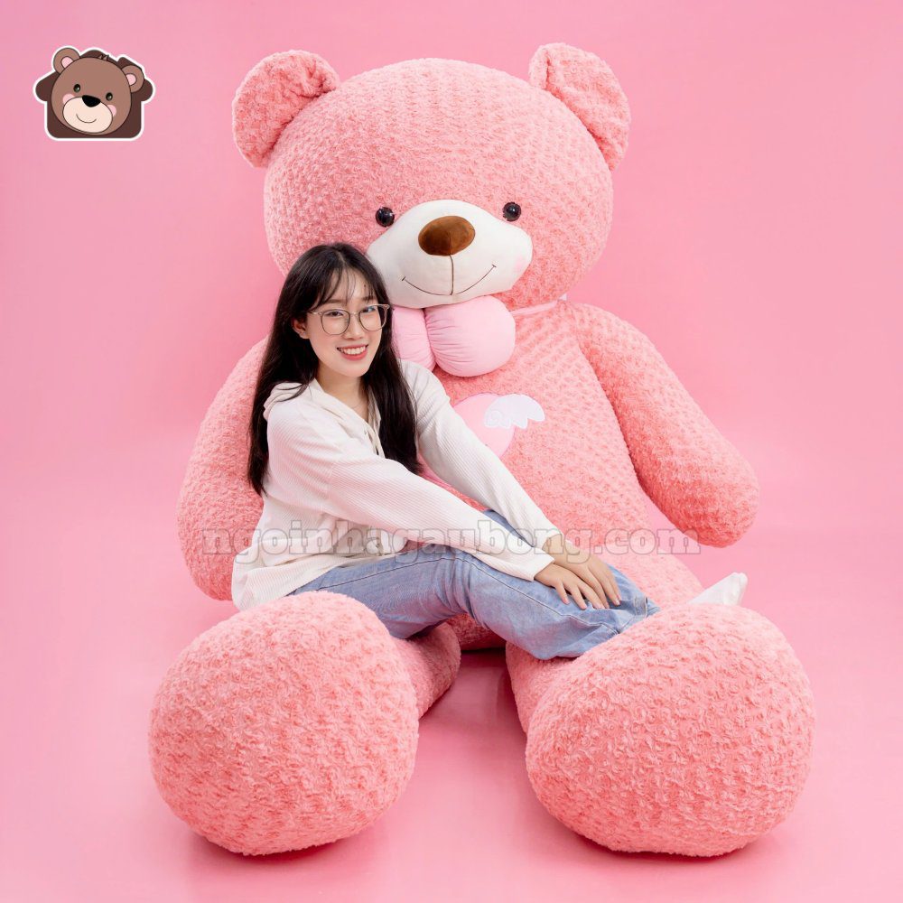 Gấu Bông Teddy Angel Hồng Khổng Lồ