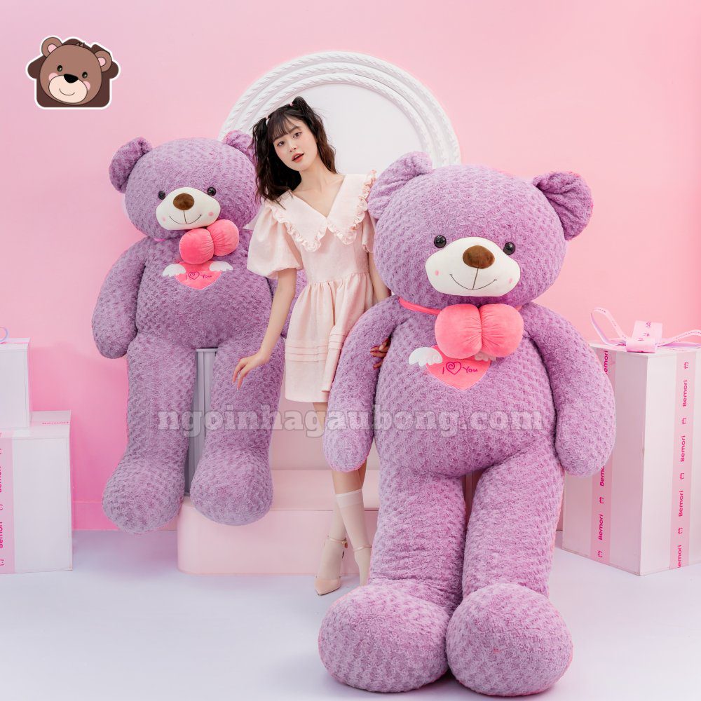 Gấu Bông Teddy Angel Tím Khổng Lồ 
