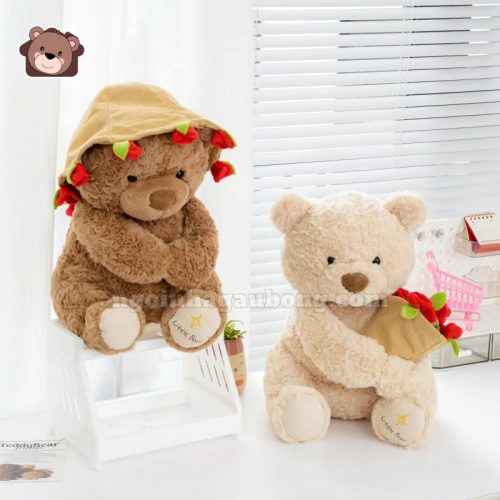 Gấu Bông Boo Đội Mũ Hoa