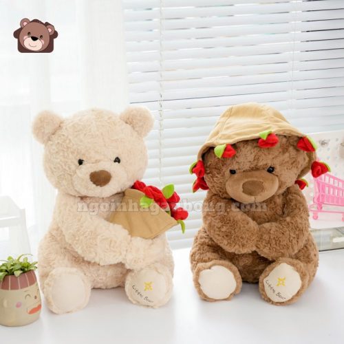 Gấu Bông Boo Đội Mũ Hoa