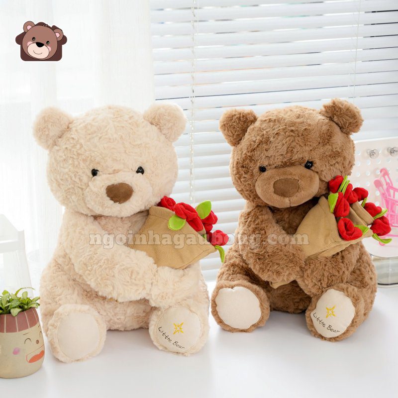 Gấu Bông Boo Đội Mũ Hoa