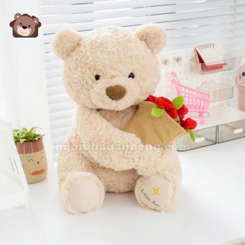 Gấu Bông Boo Đội Mũ Hoa