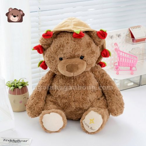 Gấu Bông Boo Đội Mũ Hoa