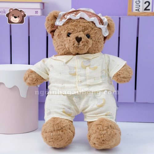 Gấu Bông Mặc Bộ Ngủ Bịt Mắt