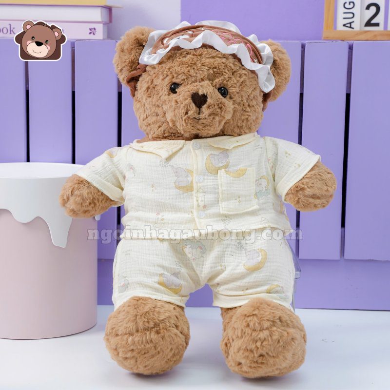 Gấu Bông Mặc Bộ Ngủ Bịt Mắt