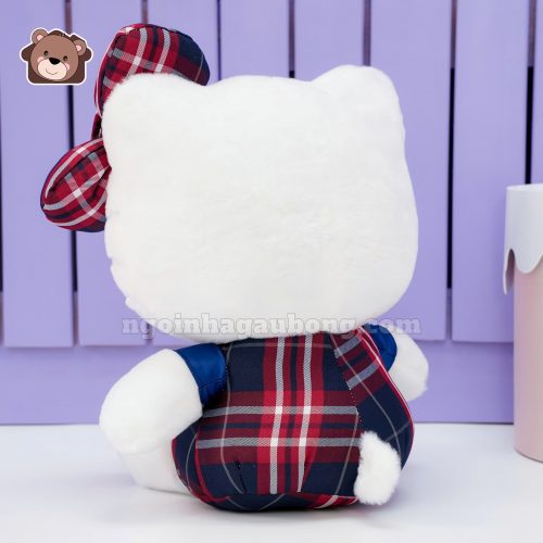 Hello Kitty Váy Kẻ Chân Thêu