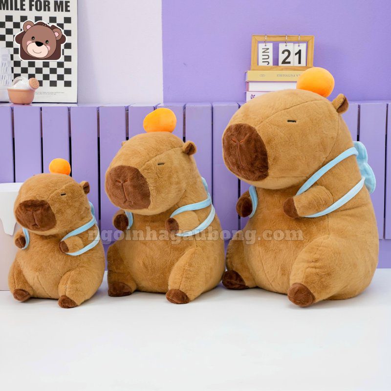 Gấu Bông Capybara Thể Thao - Đeo Túi