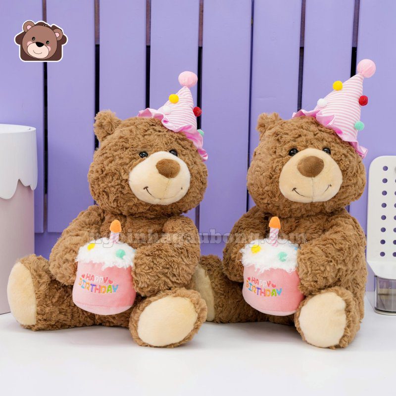 Gấu Lazy Ôm Bánh Sinh Nhật