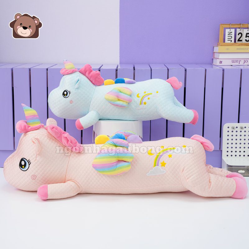 Gối Ôm Lạnh Unicorn Nằm Cánh Galaxy
