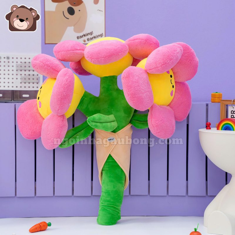 Bó Hoa Bông Mặt Cười Vải Lông