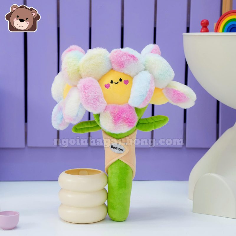 Bó Hoa Bông Mặt Cười Vải Lông