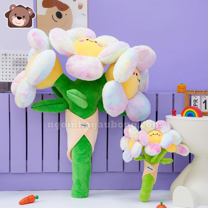 Bó Hoa Bông Mặt Cười Vải Lông