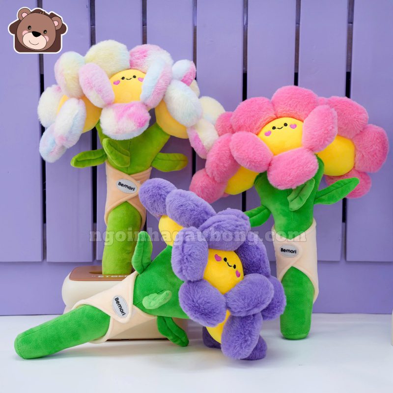 Bó Hoa Bông Mặt Cười Vải Lông