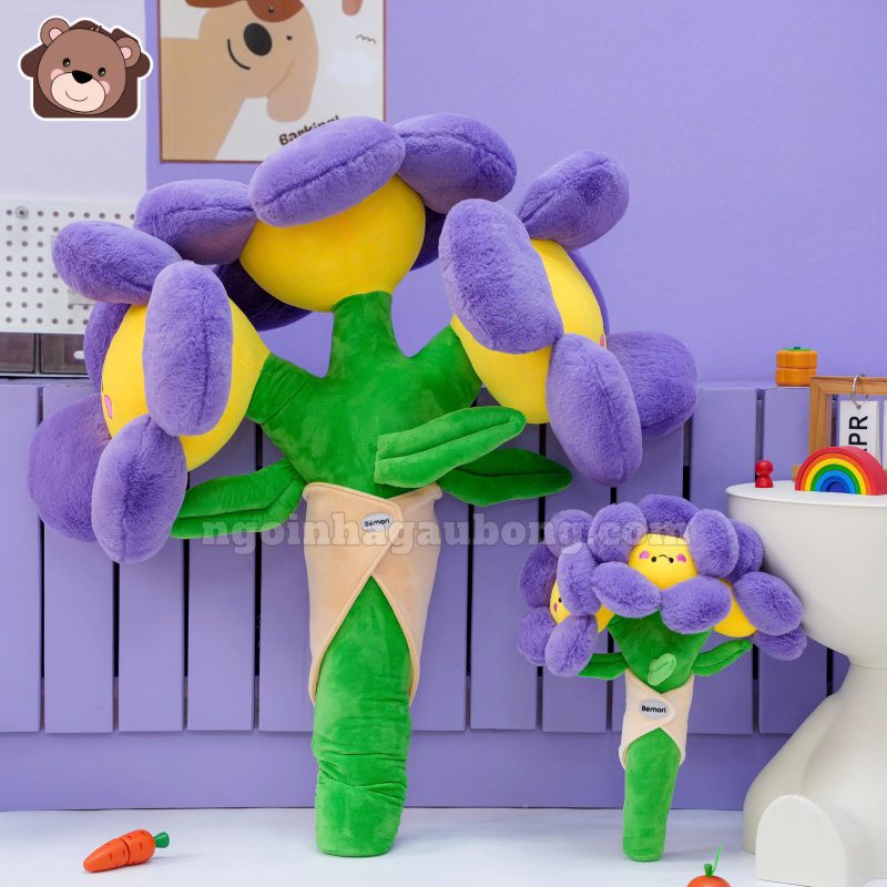 Bó Hoa Bông Mặt Cười Vải Lông