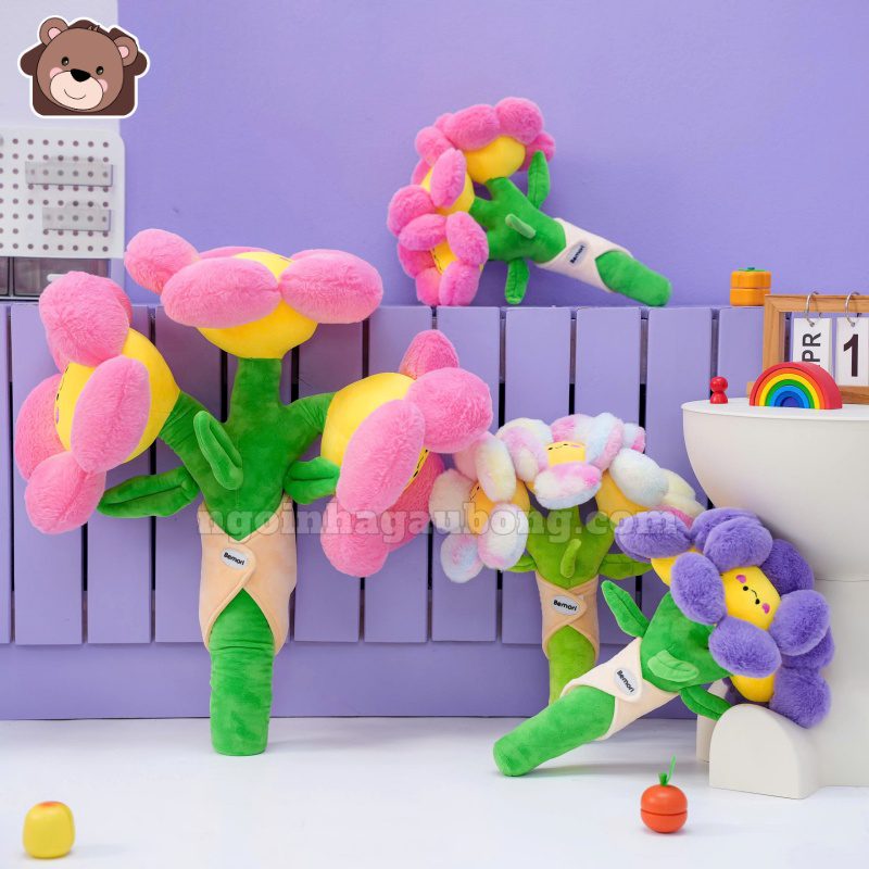 Bó Hoa Bông Mặt Cười Vải Lông