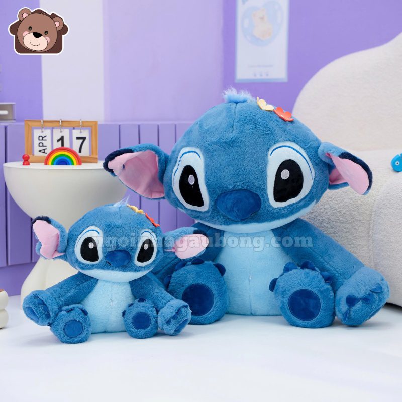 stitch ngồi đội hoa