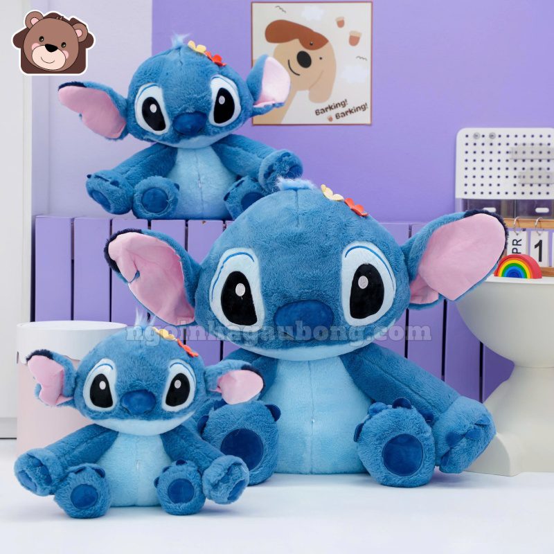 stitch ngồi đội hoa