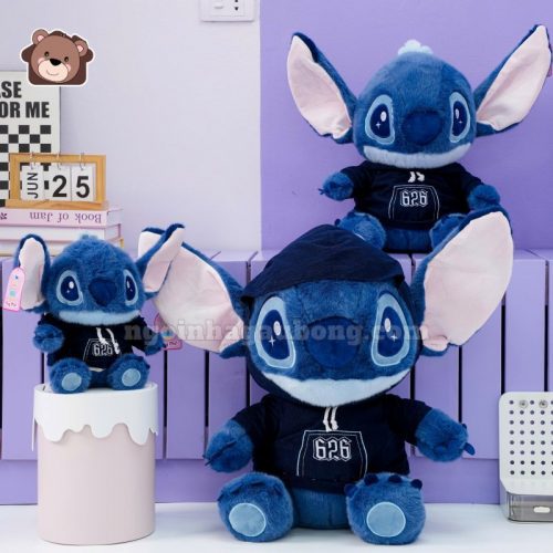 Stitch Mặc Áo Nỉ Xanh Đậm