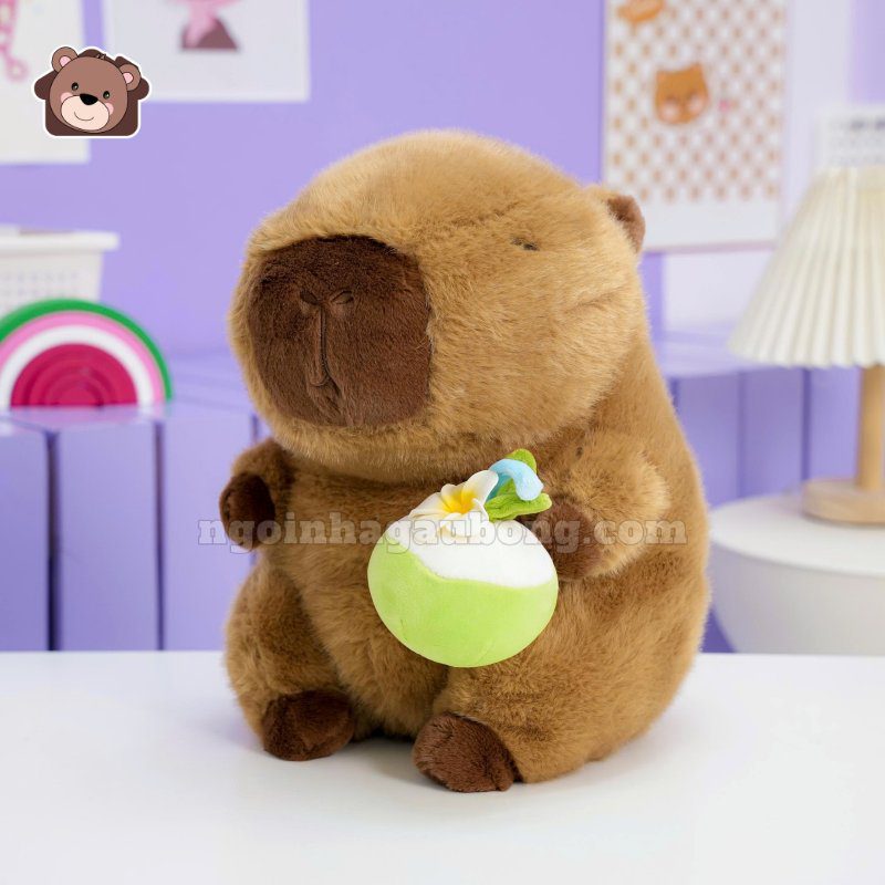 Gấu Bông Capybara Đeo Balo Cây Dừa