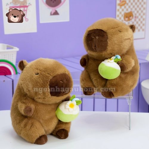Gấu Bông Capybara Đeo Balo Cây Dừa