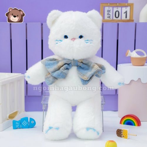 Mèo Bông Đeo Nơ Caro