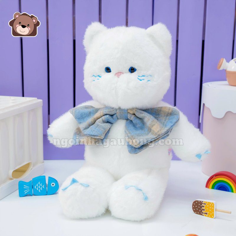 Mèo Bông Đeo Nơ Caro