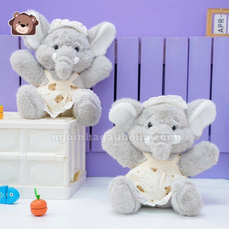 Voi Bông Đội Bịt Mắt Mặc Váy