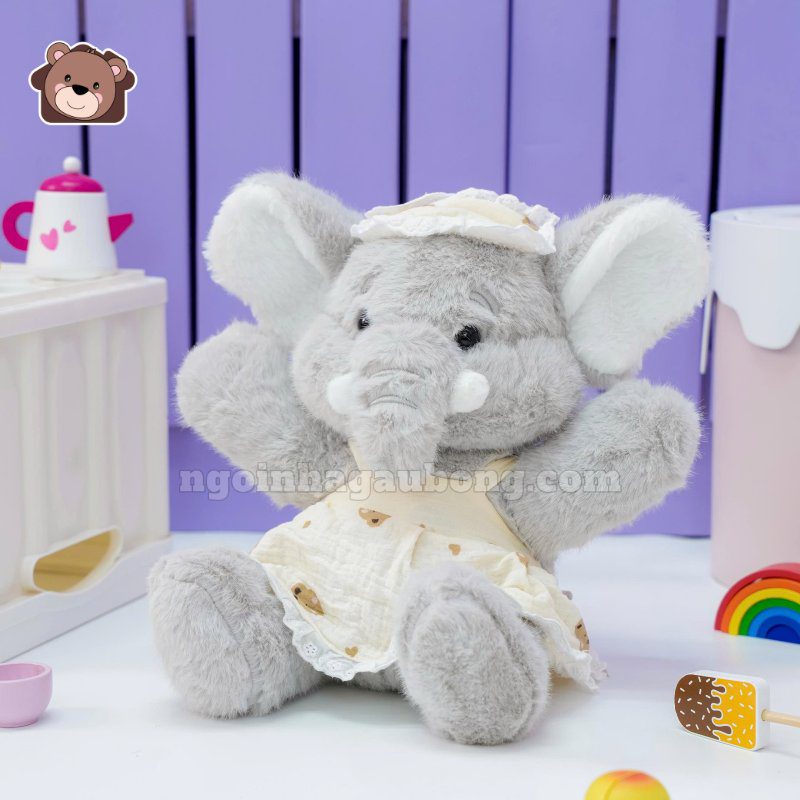 Voi Bông Đội Bịt Mắt Mặc Váy