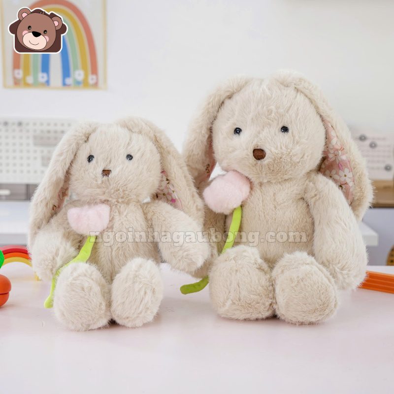 Thỏ Bông Cầm Cành Hoa