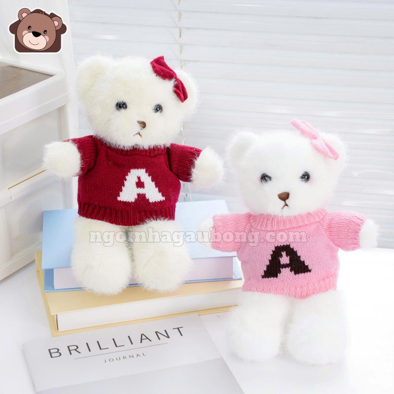 Gấu Đeo Nơ Áo Len Chữ R
