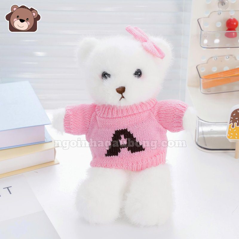 Gấu Đeo Nơ Áo Len Chữ R