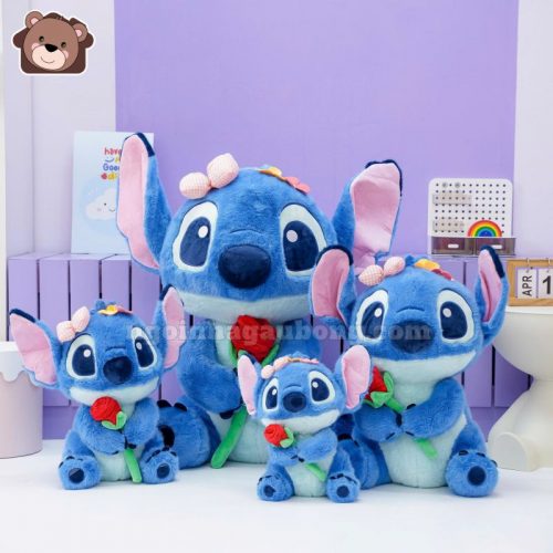 Stitch Ngồi Ôm Hoa