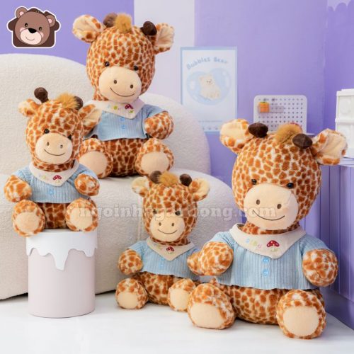 Gấu Bông Hươu Cao Cổ Áo Xanh Dương